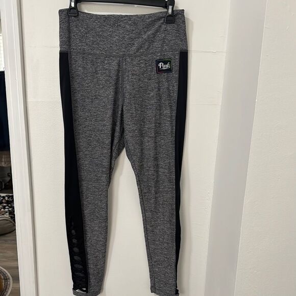 PINK Victoria's Secret Kids Gray and Black Leggings - Picture 1 of 9